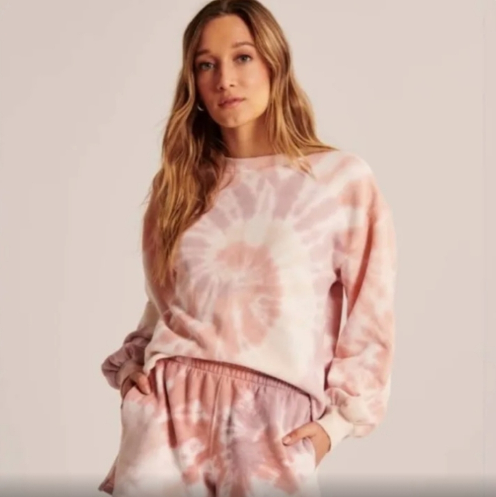 Abercrombie & Fitch Orange And Purple Tie Dye Sweatshirt